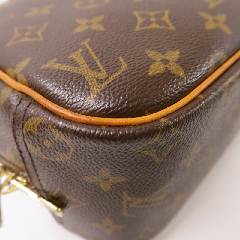 LOUIS VUITTON Monogram Trouville金扣手挽袋棕色-9