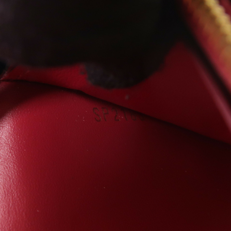 LOUIS VUITTON Monogram Portefeuille Flore金扣鏈帶肩背袋棕色/紅色-4