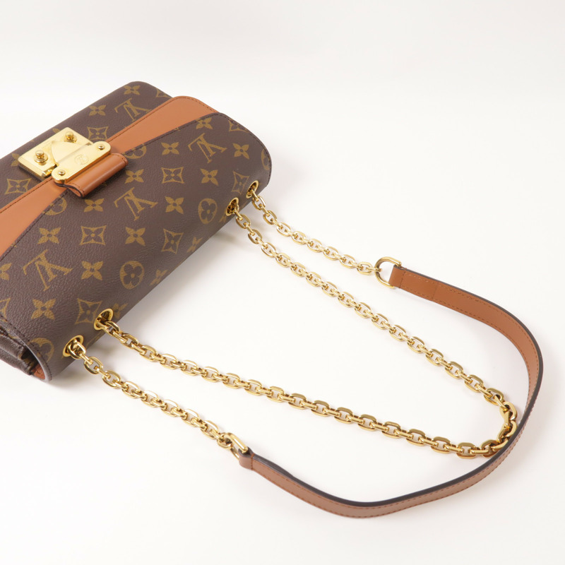 LOUIS VUITTON Monogram Marceau金扣鏈帶肩背袋棕色-6