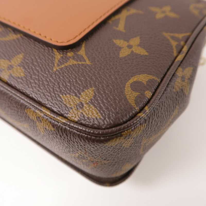 LOUIS VUITTON Monogram Marceau金扣鏈帶肩背袋棕色-11