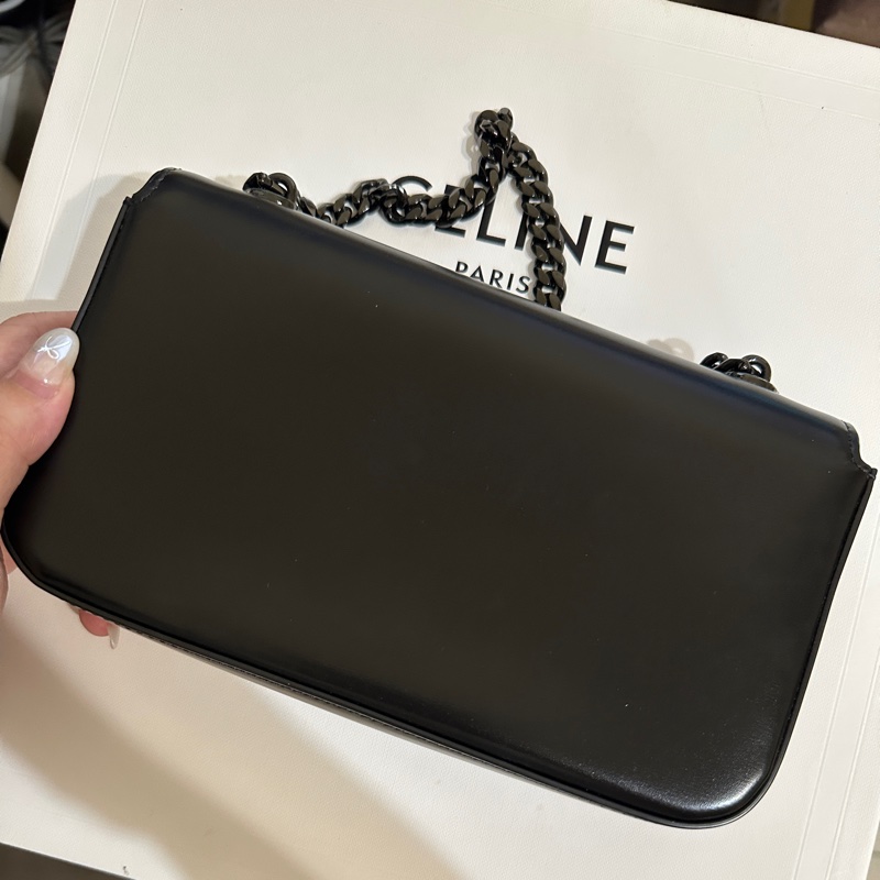 CELINE秀款 黑色凱旋鏈包-5