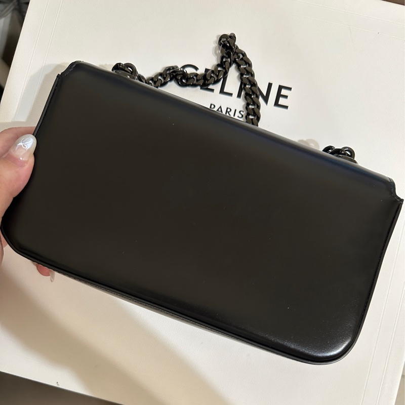 CELINE秀款 黑色凱旋鏈包-7