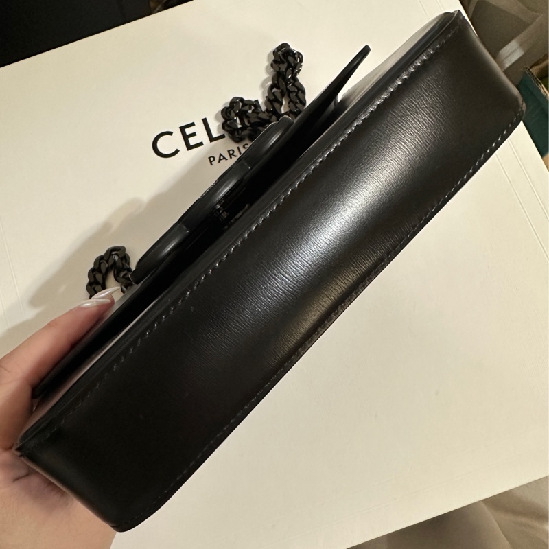 CELINE秀款 黑色凱旋鏈包-8