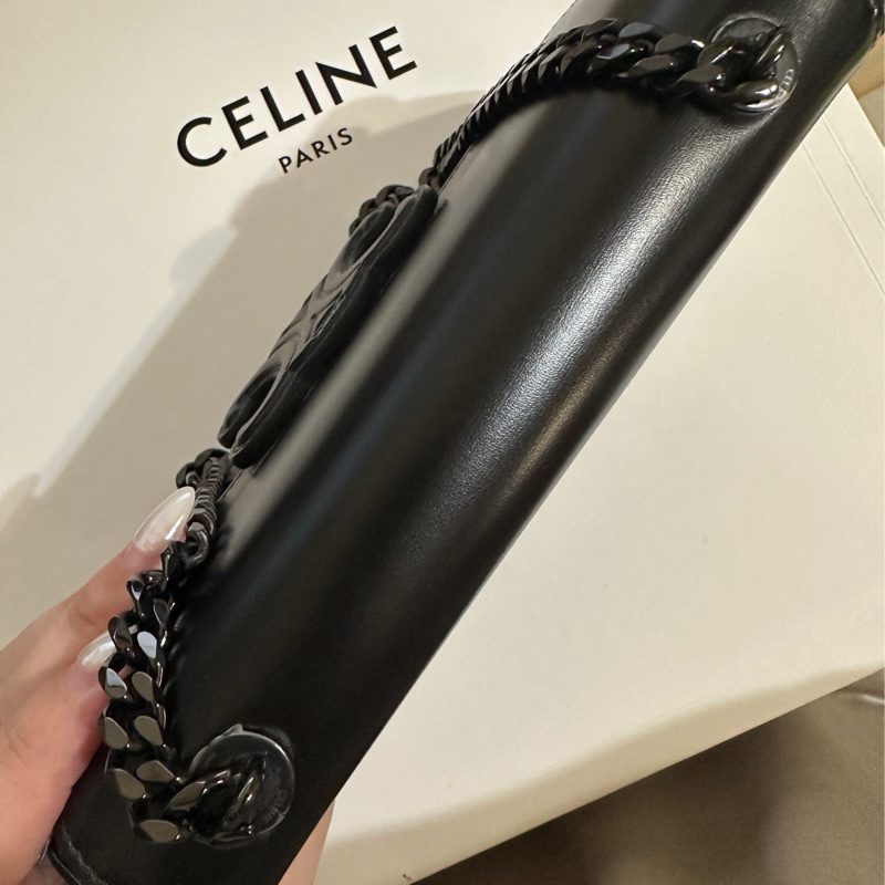 CELINE秀款 黑色凱旋鏈包-10