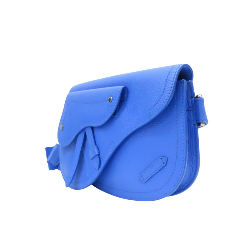 藍色皮革 肩背包-2