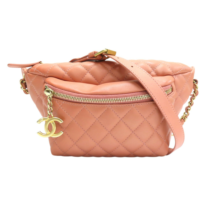 粉紅羊皮腰包 AS1272-0