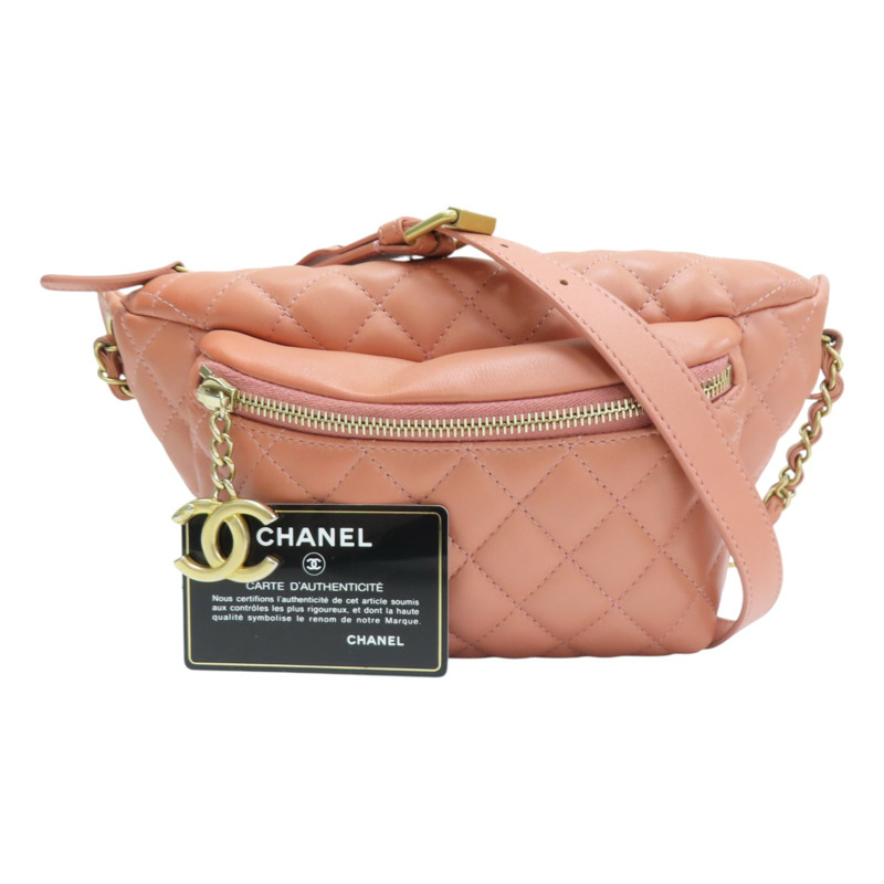 粉紅羊皮腰包 AS1272-8