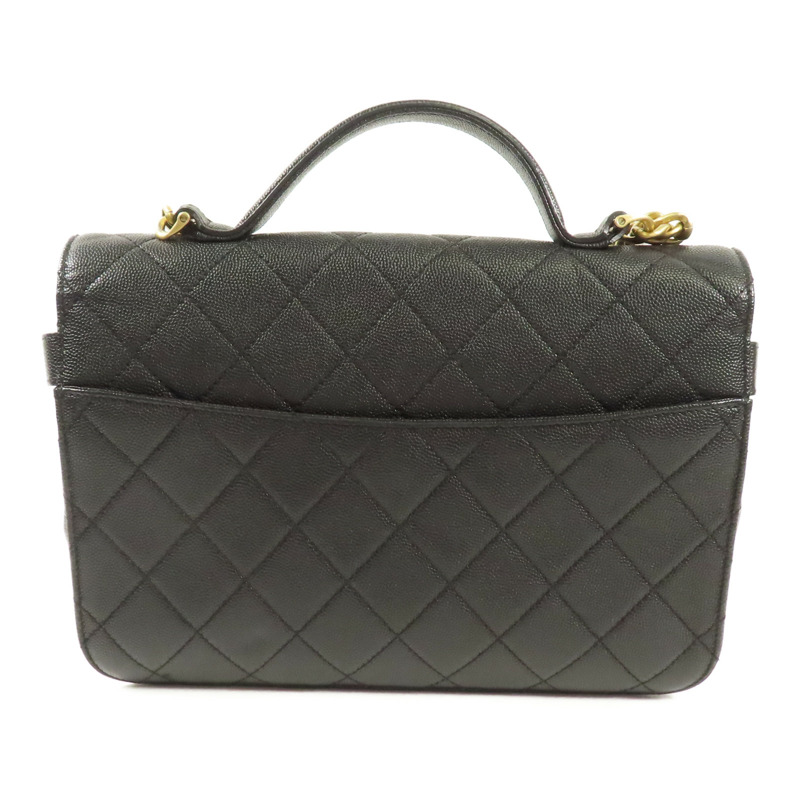 CHANEL 牛皮皮革Chain Shoulder金扣手挽肩背兩用袋-1