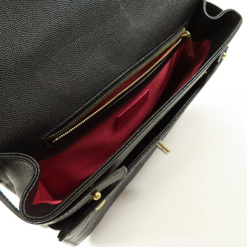 CHANEL 牛皮皮革Chain Shoulder金扣手挽肩背兩用袋-4