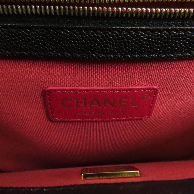CHANEL 牛皮皮革Chain Shoulder金扣手挽肩背兩用袋-5