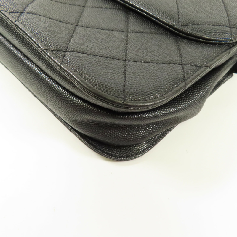 CHANEL 牛皮皮革Chain Shoulder金扣手挽肩背兩用袋-10