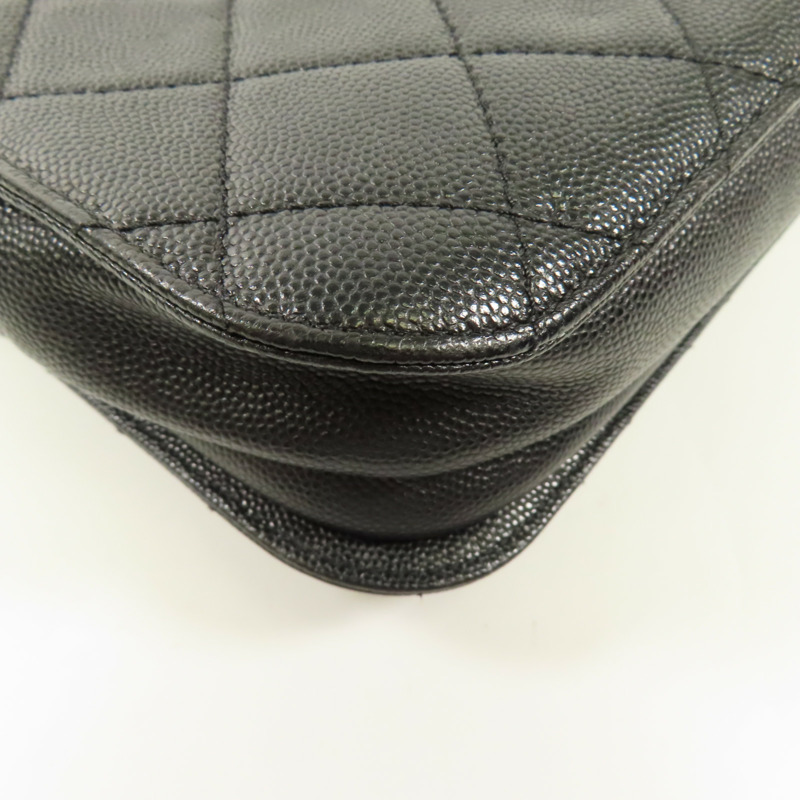 CHANEL 牛皮皮革Chain Shoulder金扣手挽肩背兩用袋-11