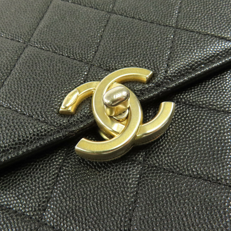 CHANEL 牛皮皮革Chain Shoulder金扣手挽肩背兩用袋-14