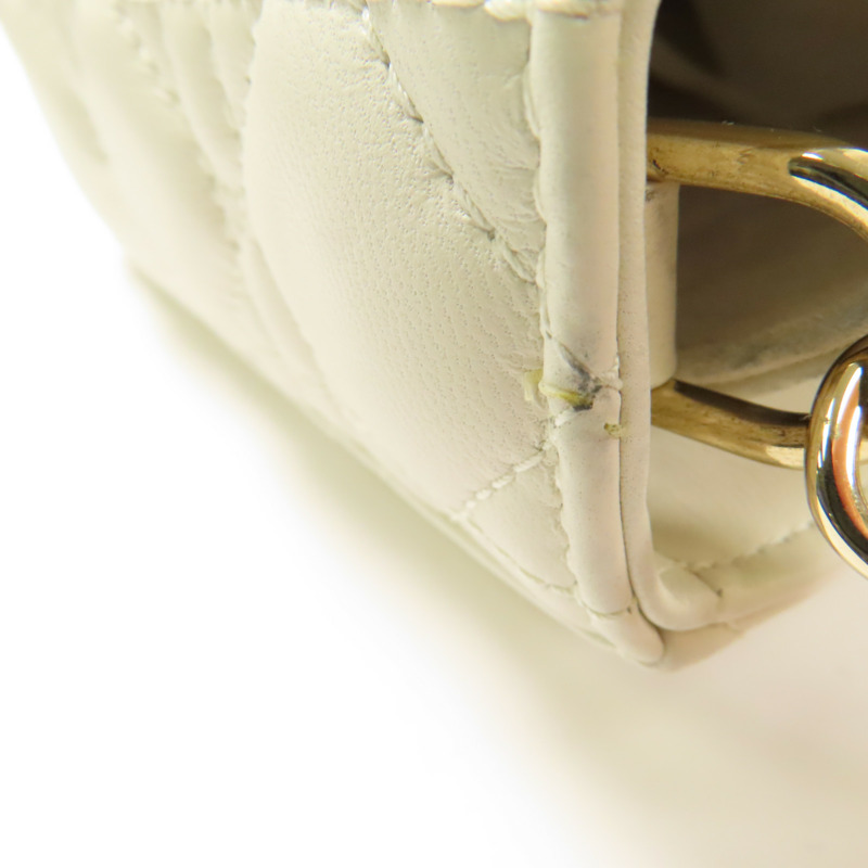 Dior 山羊皮皮革Lady D Joy金扣手挽肩背兩用袋-17