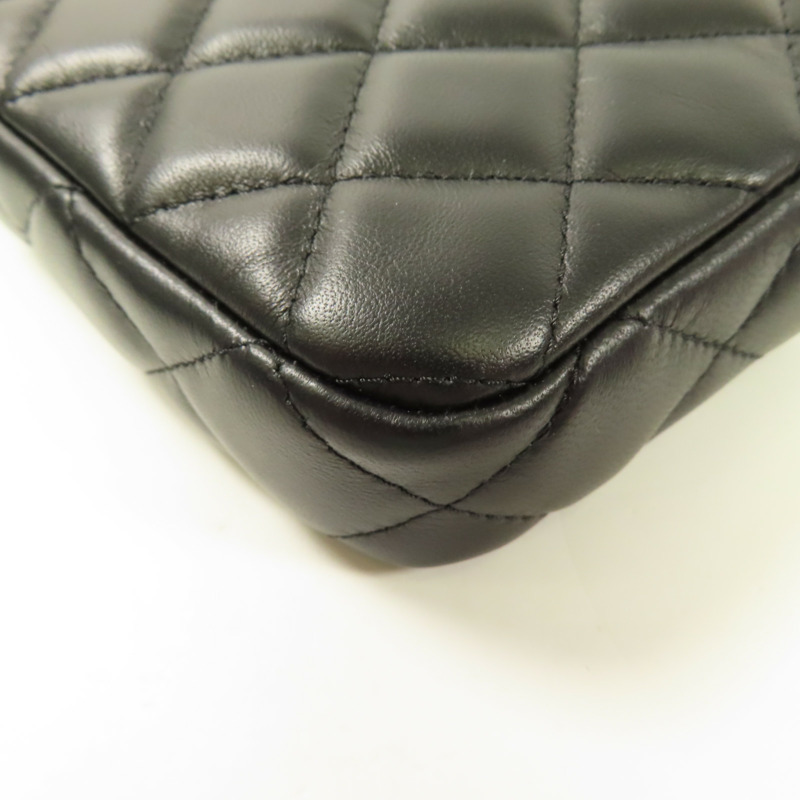 CHANEL 羊皮皮革Shoulder Bag銀扣鏈帶肩背袋-8