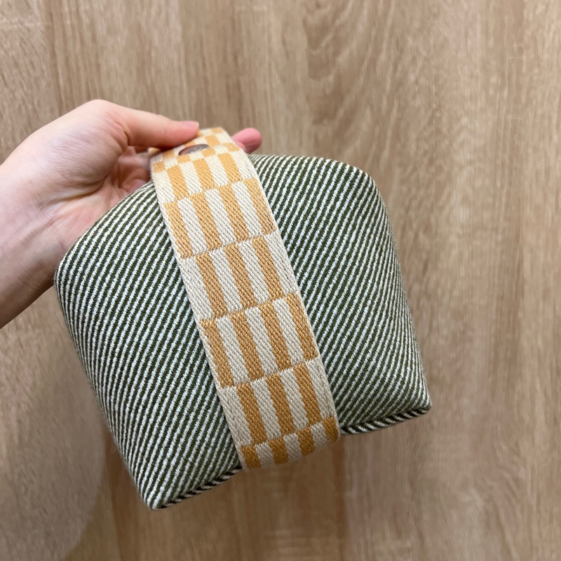 Hermes 森林綠白斜紋羊毛Bride a Brace銀扣小型手提包-2