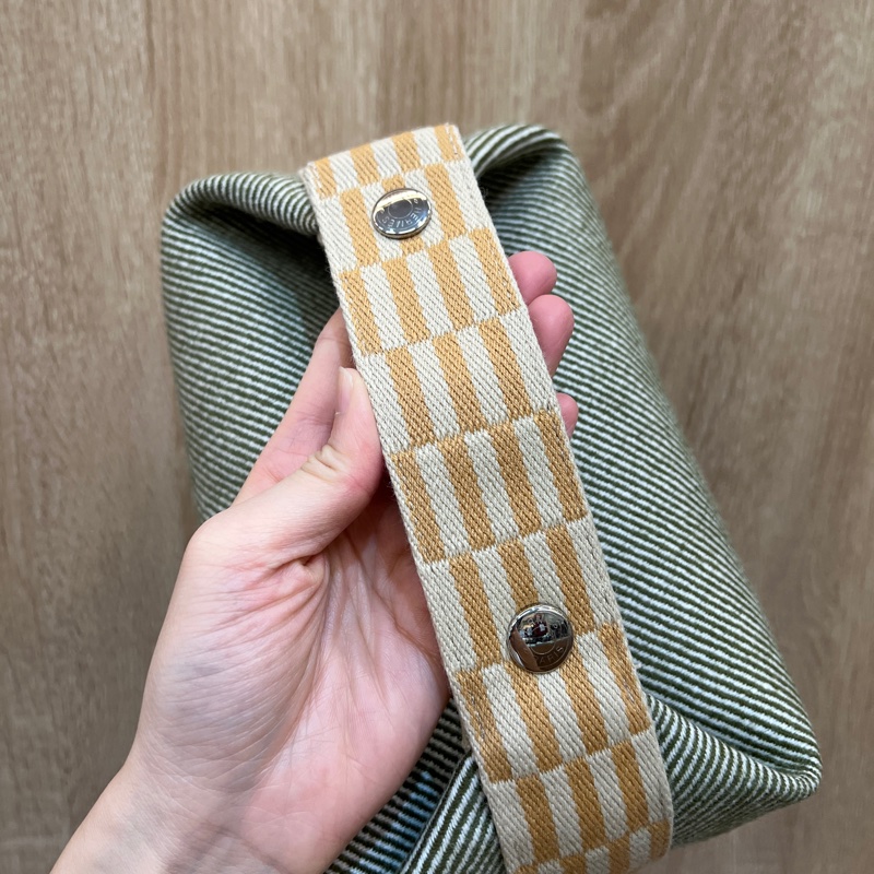 Hermes 森林綠白斜紋羊毛Bride a Brace銀扣小型手提包-3