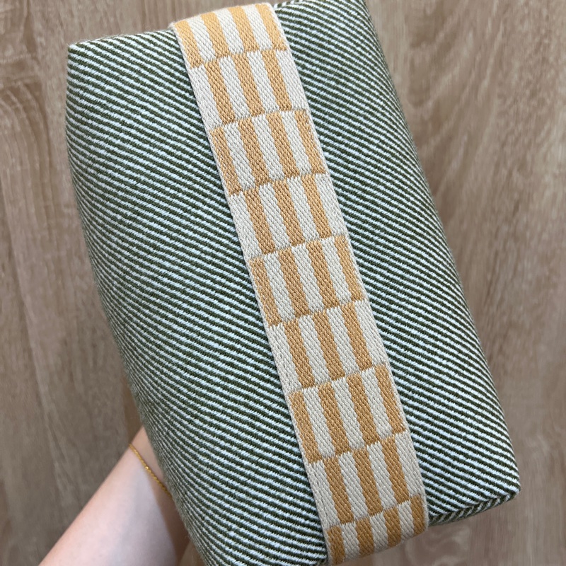 Hermes 森林綠白斜紋羊毛Bride a Brace銀扣小型手提包-4