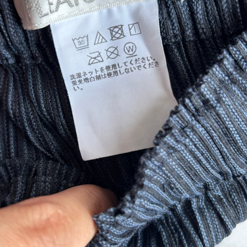 PLEATS PLEASE ISSEY MIYAKE 三宅一生PP 藍黑直紋寬褲-5