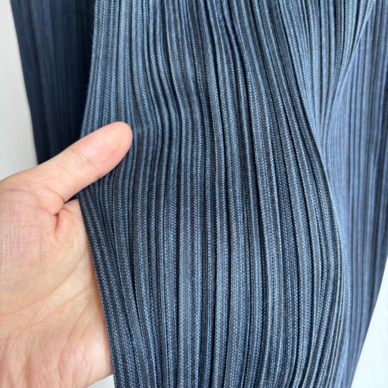 PLEATS PLEASE ISSEY MIYAKE 三宅一生PP 藍黑直紋寬褲-7