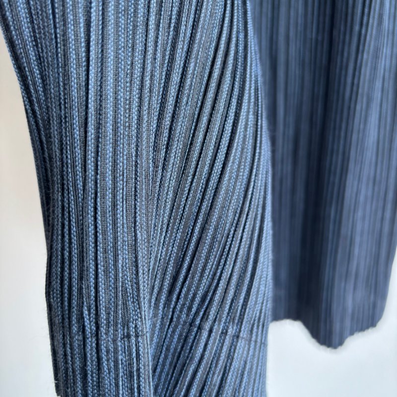 PLEATS PLEASE ISSEY MIYAKE 三宅一生PP 藍黑直紋寬褲-9