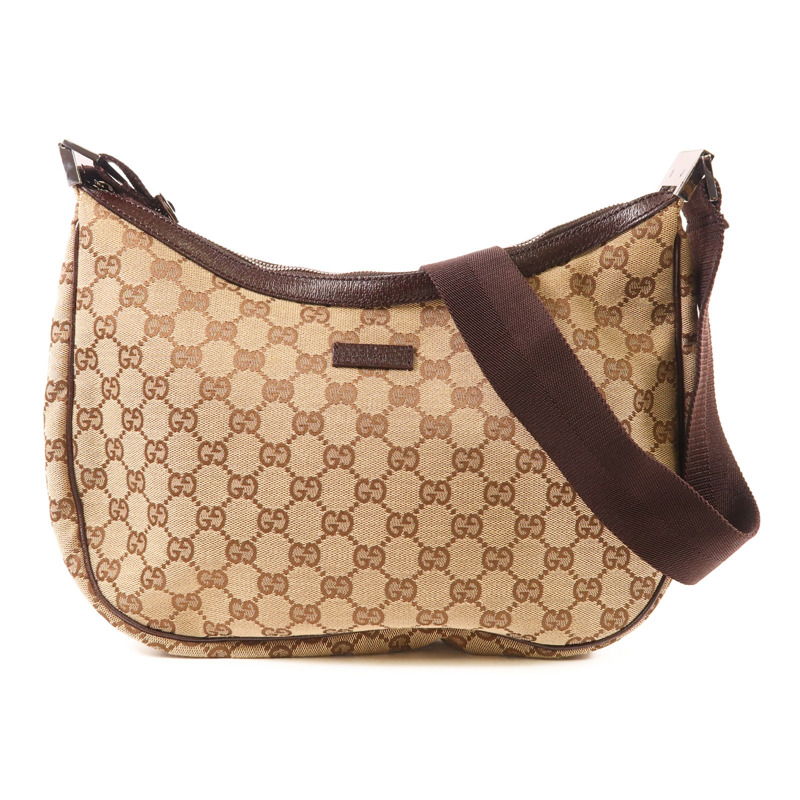 GUCCI 帆布Shoulder Bag銀扣肩背袋-0