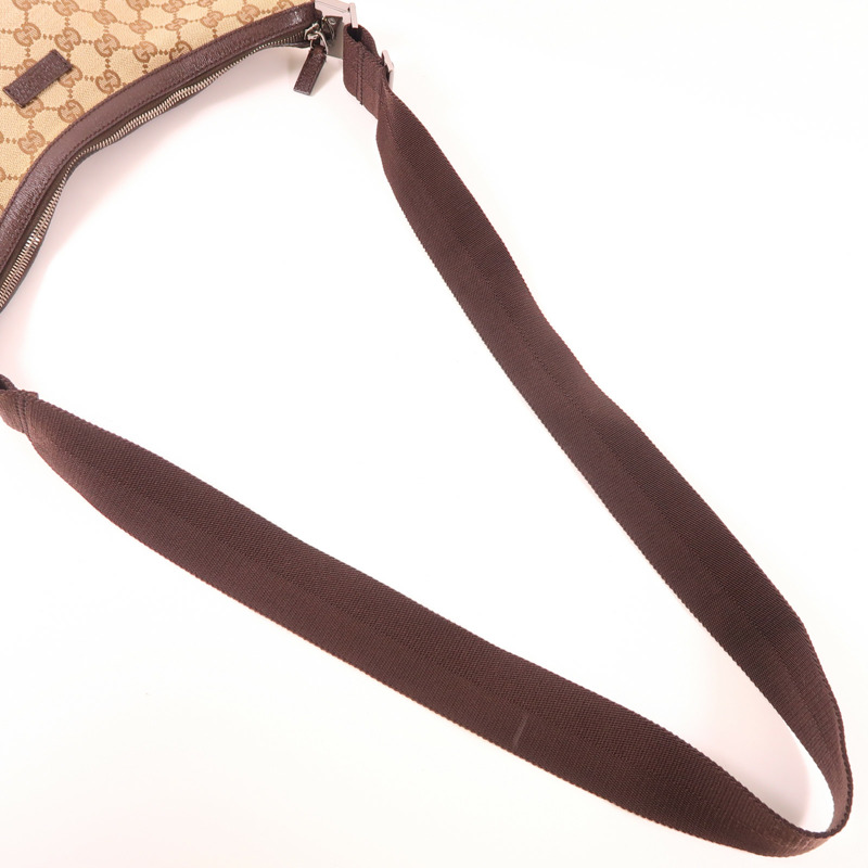 GUCCI 帆布Shoulder Bag銀扣肩背袋-4