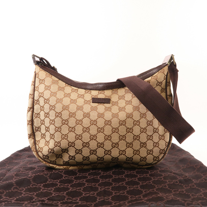 GUCCI 帆布Shoulder Bag銀扣肩背袋-12