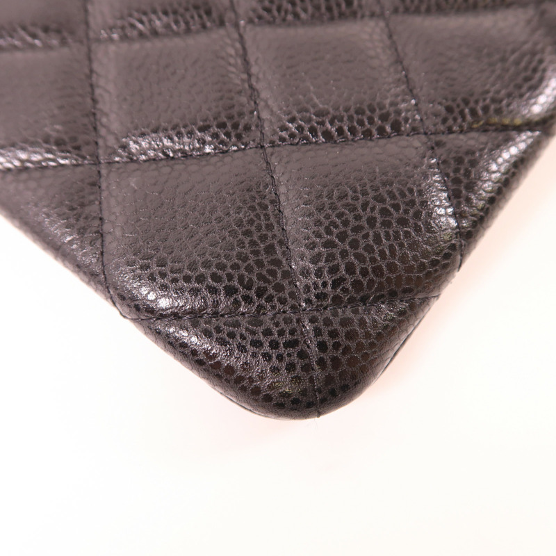 CHANEL 【激減優惠】牛皮皮革Pouch銀扣手拿包-9