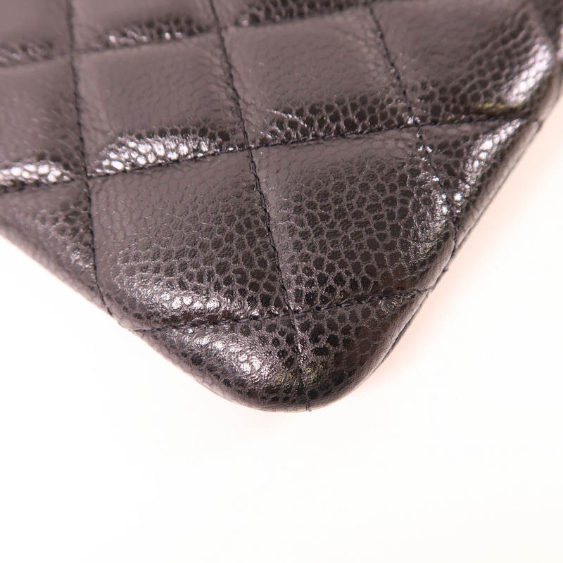 CHANEL 【激減優惠】牛皮皮革Pouch銀扣手拿包-11