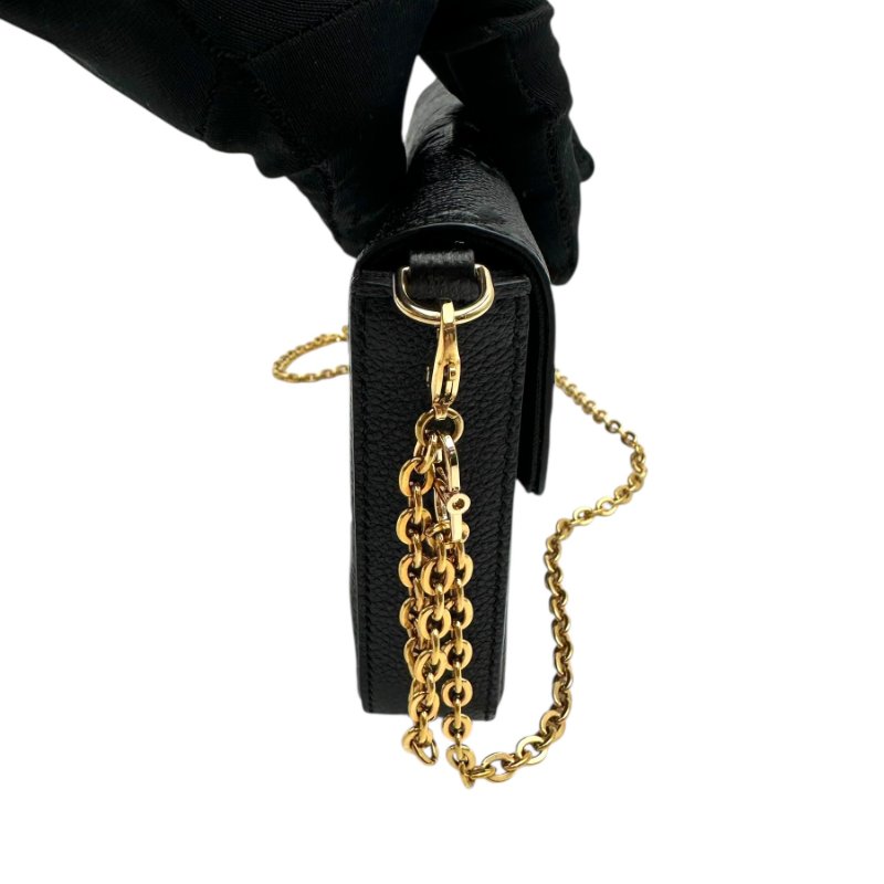 【美收精品】Louis Vuitton 鍊帶信封式斜背包(黑色) B-1【隔月月中將轉賣至日本 上架期限30天】-3