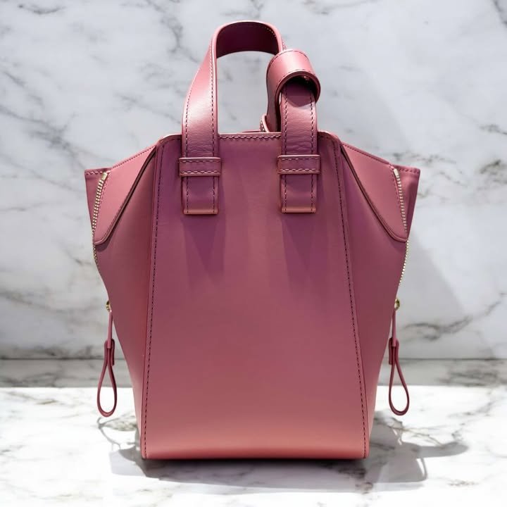 LOEWE緞面小牛皮吊床/玫紅色-2