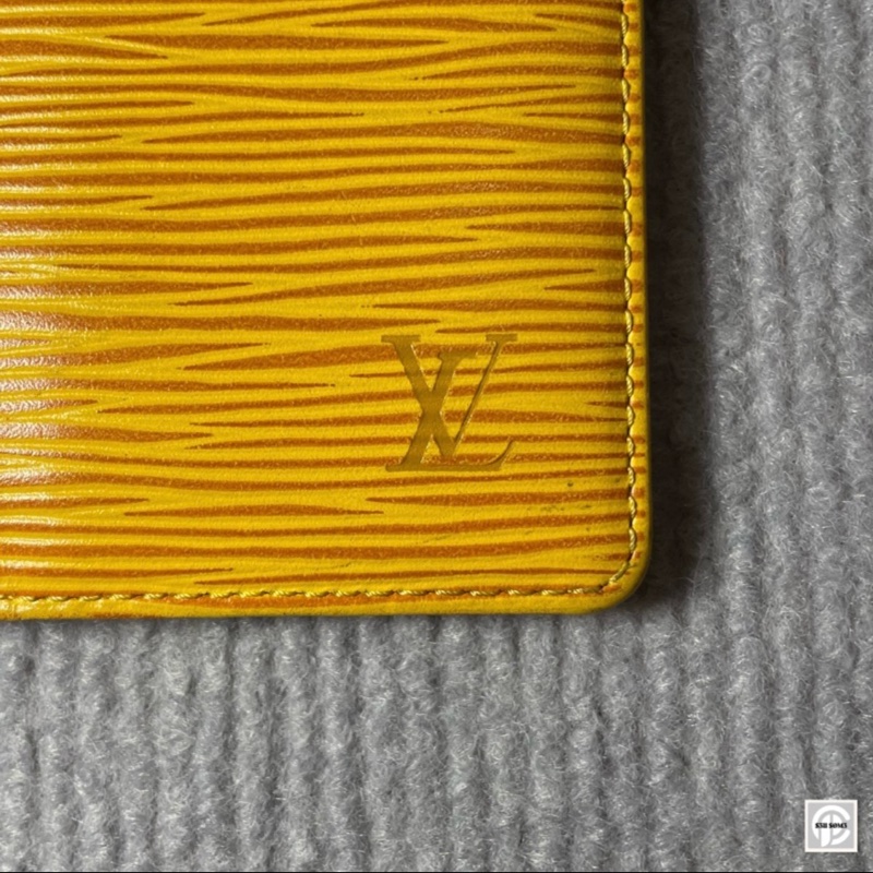 LV Louis Vuitton 黃色水波紋卡夾/名片夾-2