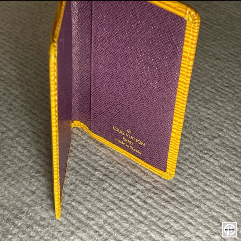 LV Louis Vuitton 黃色水波紋卡夾/名片夾-3