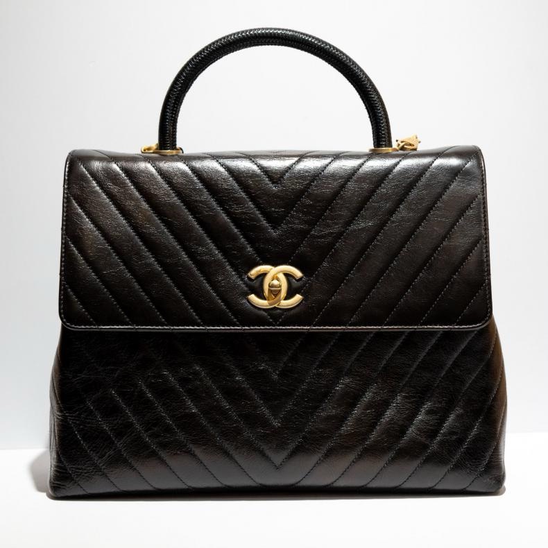 CHANEL(香奈兒) 黑色 金扣 Chanel Coco Handle-0