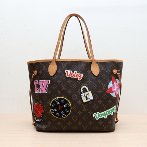 LOUIS VUITTON(路易威登) Neverfull 中號 31 配子袋 徽章款 老花 PVC 老花 2018
