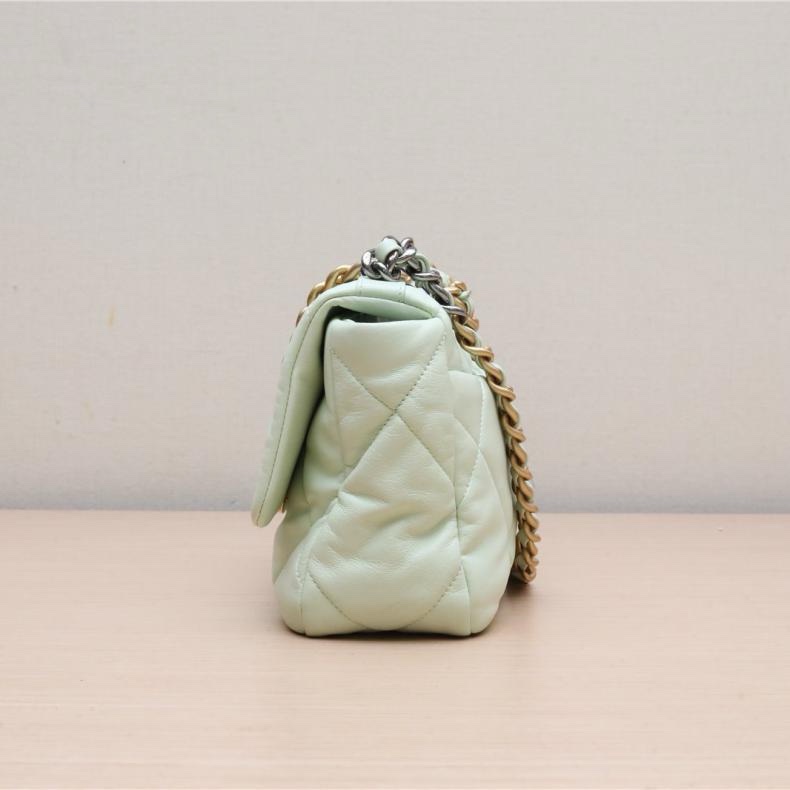 CHANEL(香奈兒) 19BAG 口蓋包 小號 26cm 薄荷綠 晶片開 金扣-1