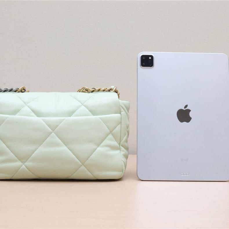 CHANEL(香奈兒) 19BAG 口蓋包 小號 26cm 薄荷綠 晶片開 金扣-2