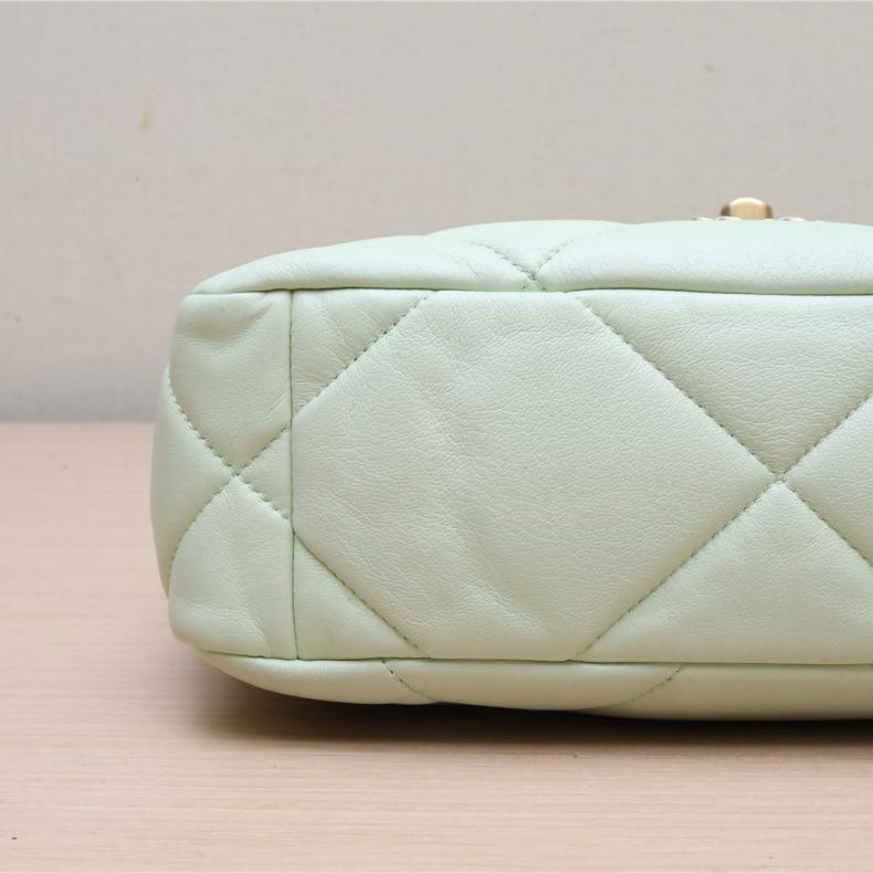 CHANEL(香奈兒) 19BAG 口蓋包 小號 26cm 薄荷綠 晶片開 金扣-3