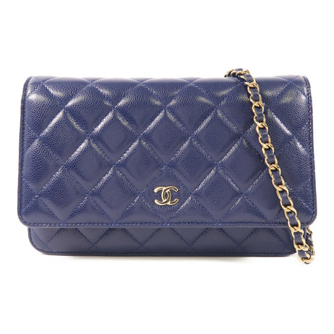 CHANEL 牛皮皮革WOC Wallet On Chain金扣鏈帶肩背袋