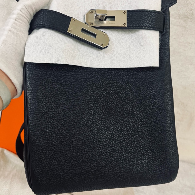 Hermes Hac a dos kelly黑銀W刻-3