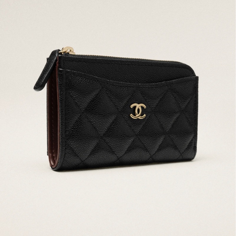 CHANEL _全新經典芯片拉鏈卡夾零錢包(荔枝牛皮)-4