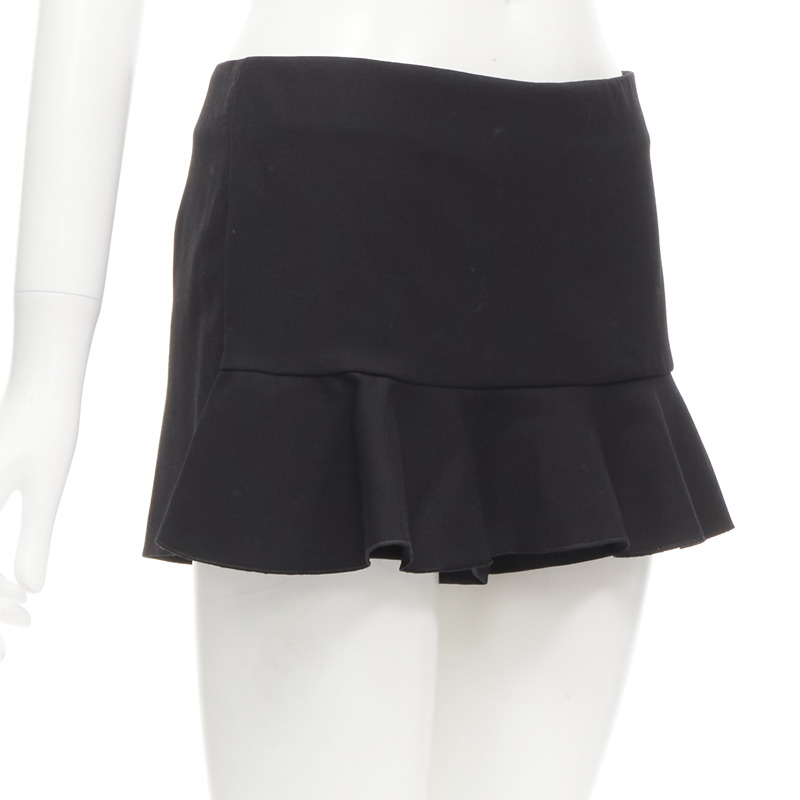 RED VALENTINO black frilly ruffle hem mid rise shorts skirts skorts IT38 XS-0