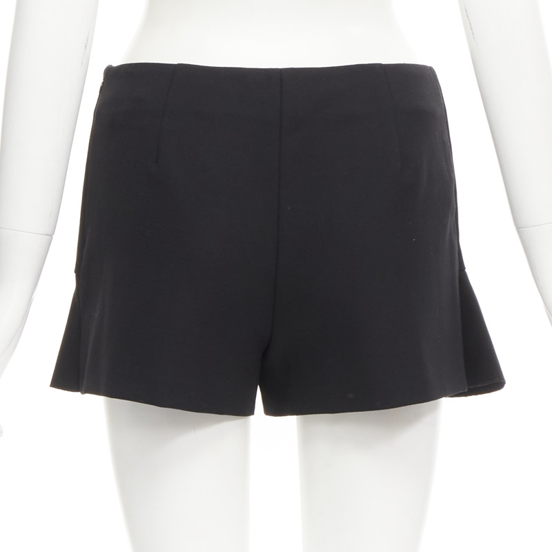 RED VALENTINO black frilly ruffle hem mid rise shorts skirts skorts IT38 XS-4