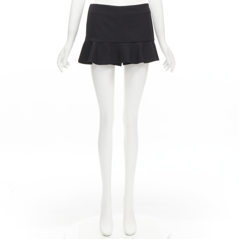 RED VALENTINO black frilly ruffle hem mid rise shorts skirts skorts IT38 XS-8