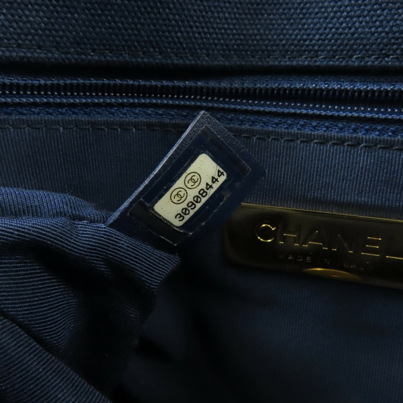 CHANEL 帆布Chanel 19金扣鏈帶手挽肩背兩用袋-5