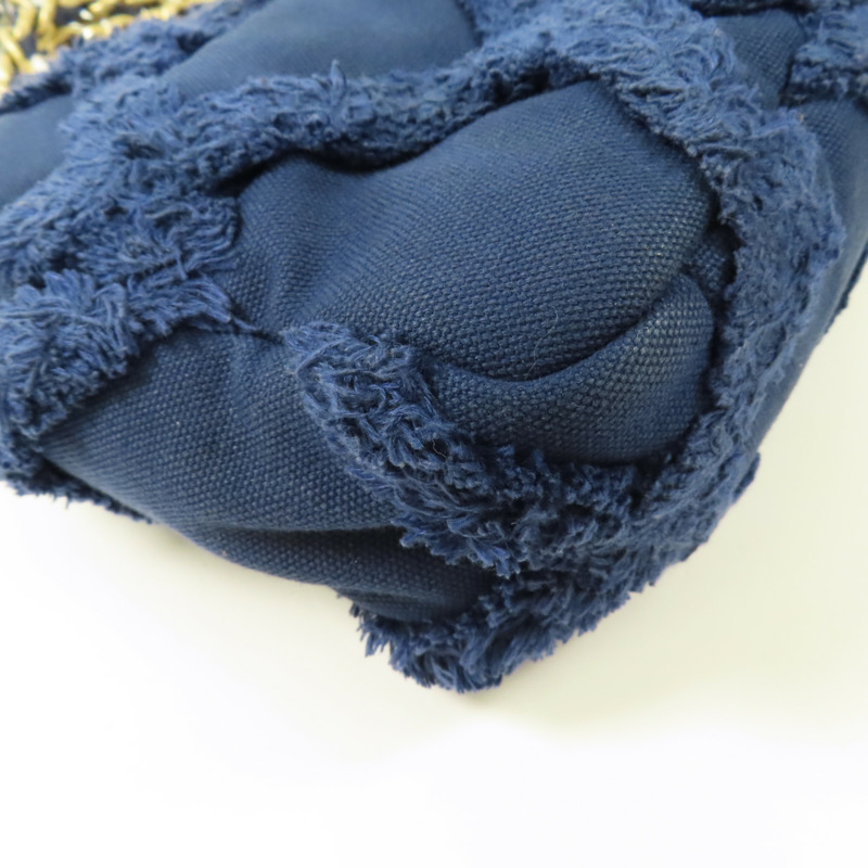 CHANEL 帆布Chanel 19金扣鏈帶手挽肩背兩用袋-11