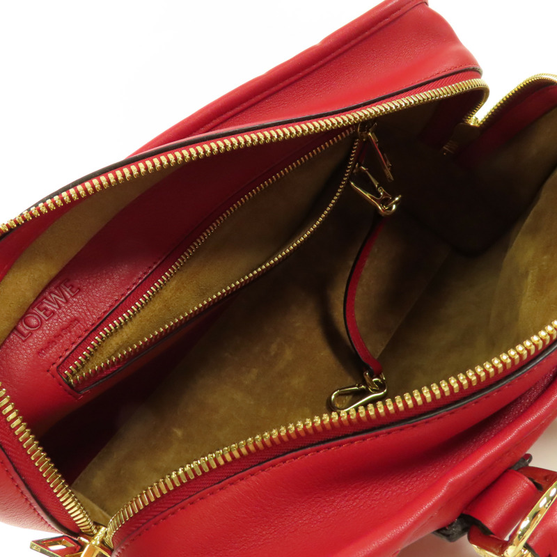 LOEWE 牛皮皮革Shoulder Bag金扣手挽肩背兩用袋-10