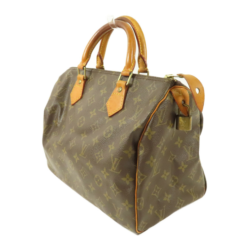 LOUIS VUITTON Monogram Speedy 30金扣手挽袋棕色-2