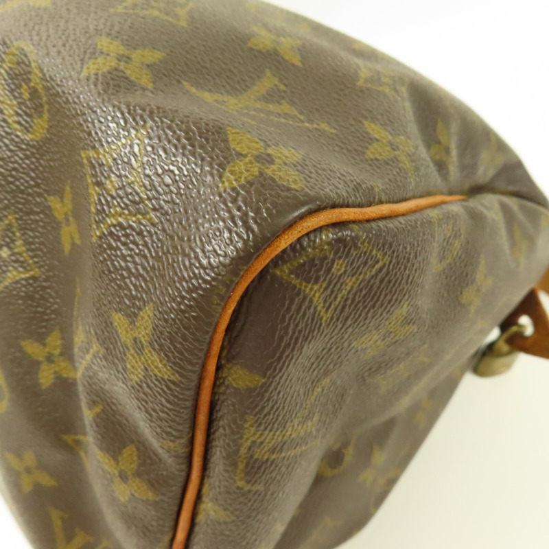 LOUIS VUITTON Monogram Speedy 30金扣手挽袋棕色-5